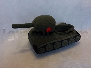 Мягкая игрушка тапок в виде танка